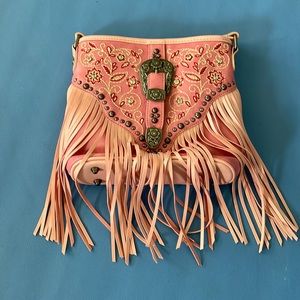 Montana West pink fringe cowgirl purse